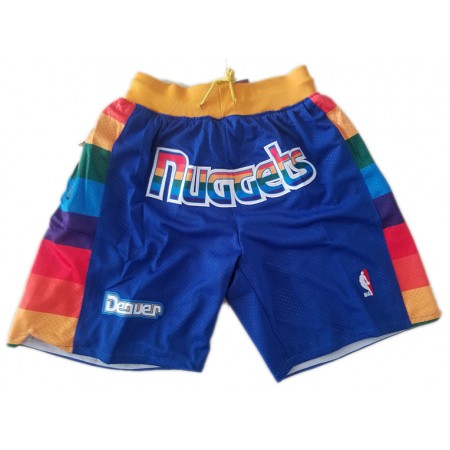 NBA Denver Nuggets Uomo Pantaloncini Tascabili Blu Swingman
